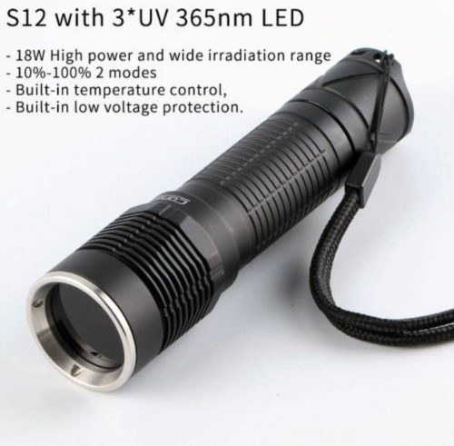 Convoy S12 con 3*UV 365nm LED,UVA 21700 Linterna ultravioleta,linterna