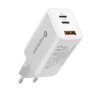 Cargador de pared everActive GaN SC-650Q con puerto USB y 2x USB-C PD PPS QC4+ 65W