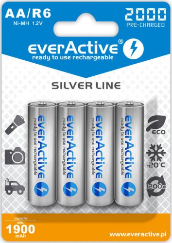 4x everActive R6 / AA 2000mAh 1.2 V Ni-Mh Pilas recargables