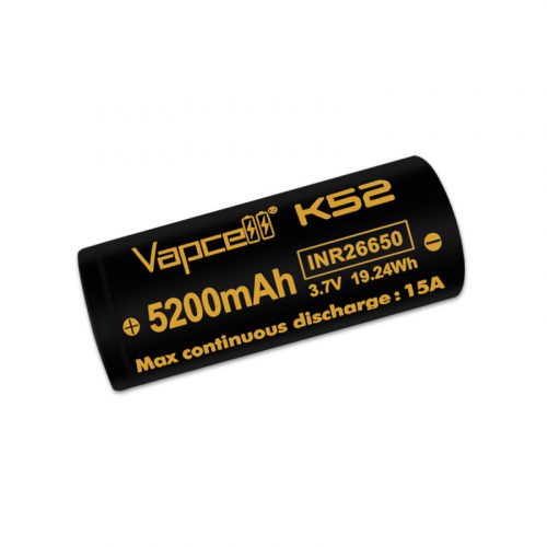 Vapcell 26650 K52 5200mah 15A parte superior de botón