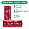 Vapcell 26650 Batería recargable P54 5400 mah 15A, protegida