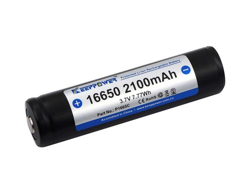 Keeppower 16650 con 2100mAh 3.6V Li-Ion Batería recargable, Protegida